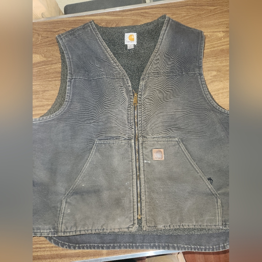 Carhartt Sherpa Lined Grey Vest Size XL